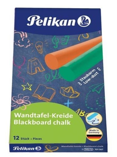 Kreda bezpyłowa 12 kolorów PELIKAN, PELIKAN
