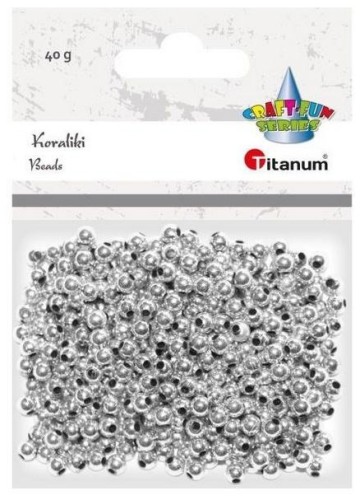Koraliki plastikowe 40g srebrne, Titanum