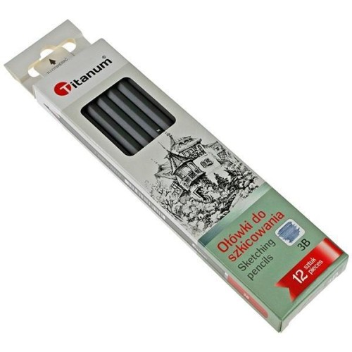 Ołówki do szkicowania 3B 12szt, Titanum