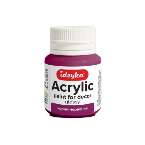 Farba akrylowa Czerń i czerwień 20ml, Ideyka