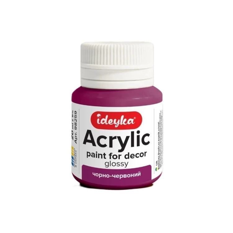 Farba akrylowa Czerń i czerwień 20ml, Ideyka