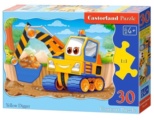 Puzzle 30 Żółta koparka CASTOR, Castorland