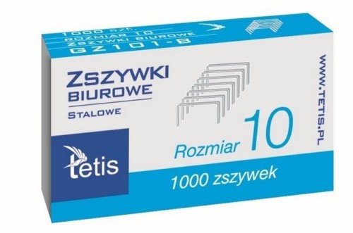 Zszywki biurowe 10 1000szt. GZ101-B, Tetis