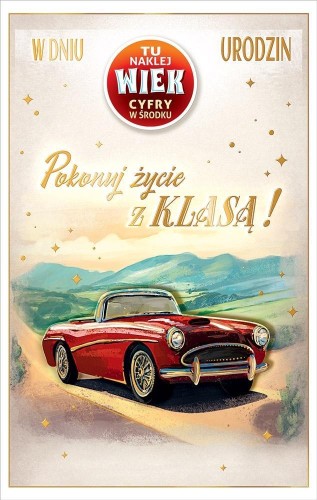 Kartka okolicznościowa Urodziny (wymienne cyfry)