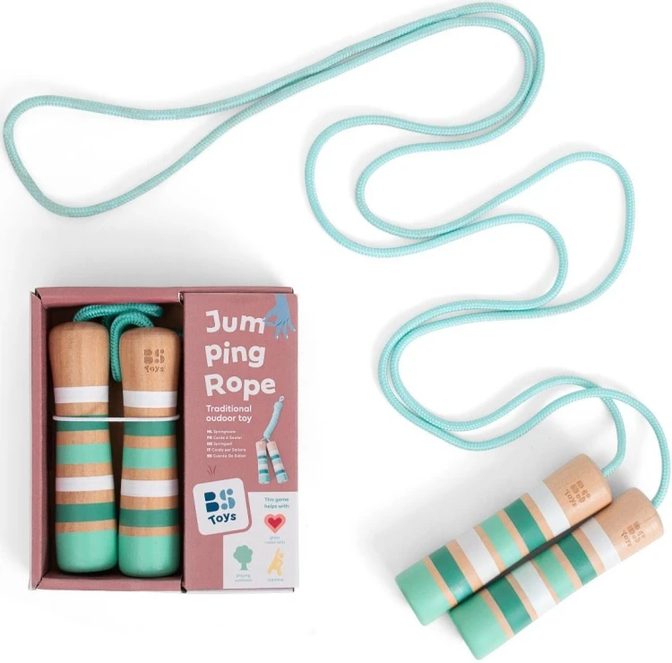 Skakanka z drewnianymi rączkami, BS Toys