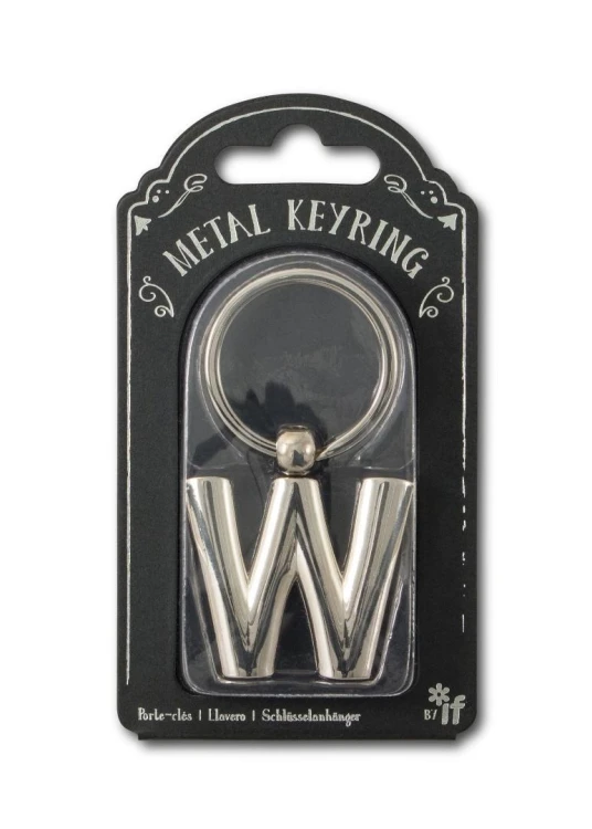 Silver Letter Keyring - brelok do kluczy litera W