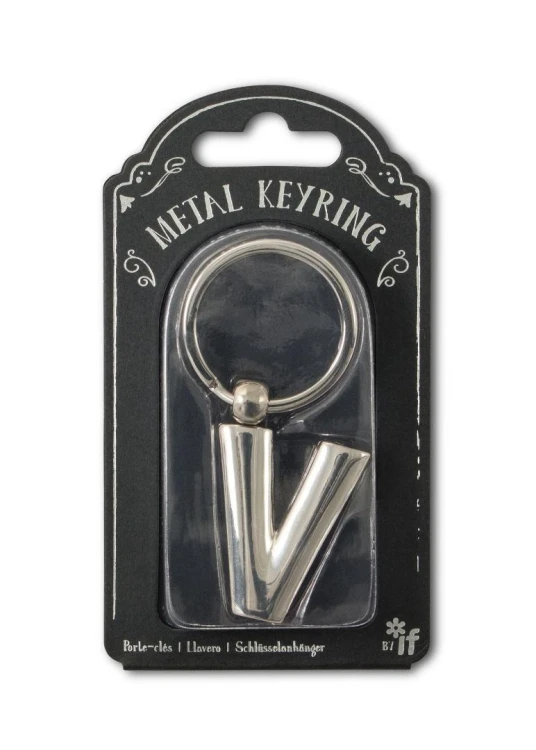 Silver Letter Keyring - brelok do kluczy litera V
