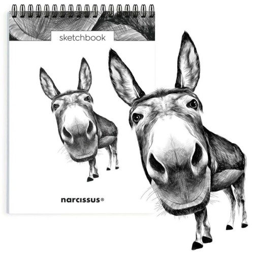 Szkicownik A5/60K na spirali - Osioł, Narcissus