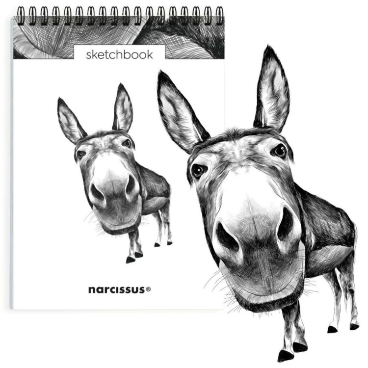 Szkicownik A5/60K na spirali - Osioł, Narcissus