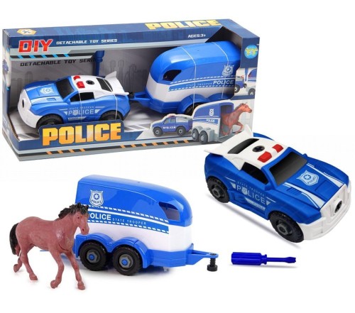 Auto policja z przyczepą rozkręcane, Trifox