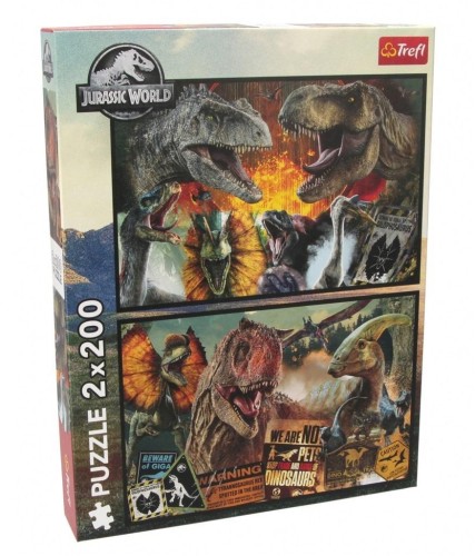Puzzle 2x200 Prehistoryczny świat TREFL, Trefl