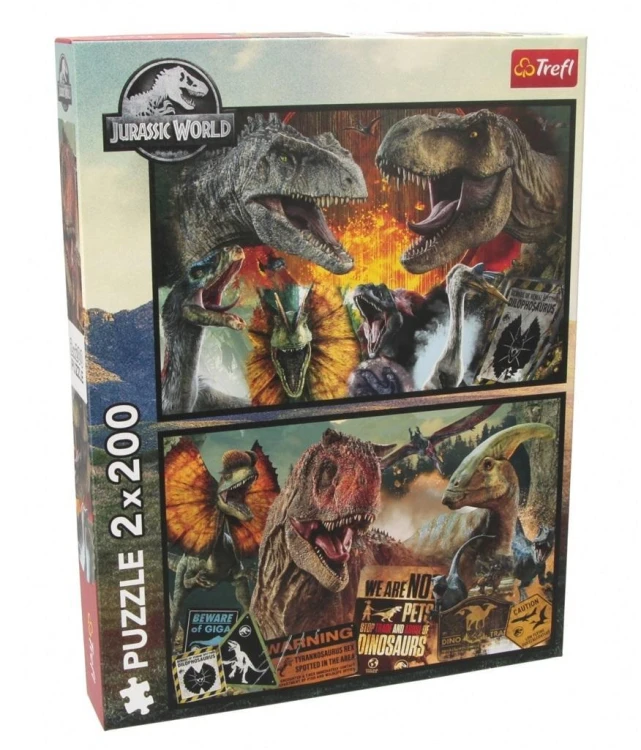 Puzzle 2x200 Prehistoryczny świat TREFL, Trefl