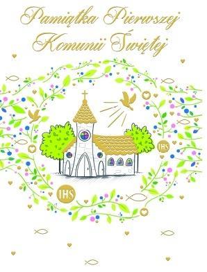 Karnet Komunia z kieszonką Kościół