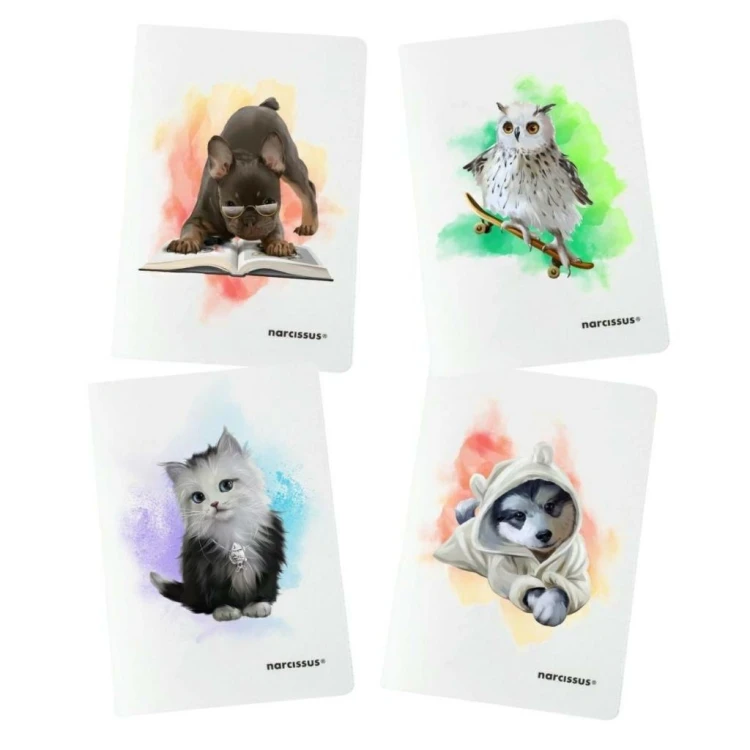 Zeszyt A4/32K linia kolor PP Joy (4szt) NARCISSUS