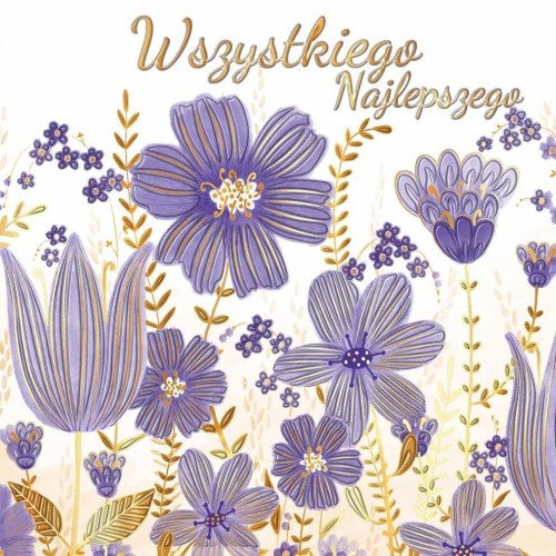 Karnet KW Imieniny - Kwiaty fiolerowe