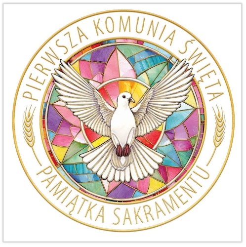 Karnet A5 Komunia Witraż