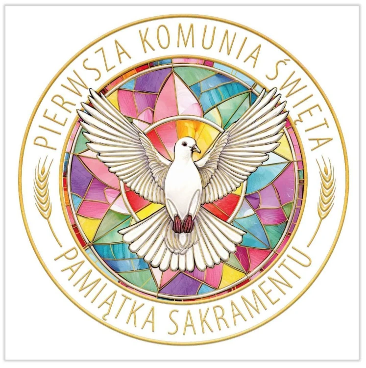Karnet A5 Komunia Witraż
