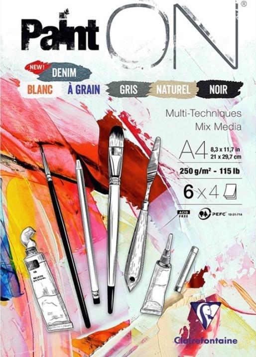 Blok A4 papierów 6 kolorów 250g 24ark