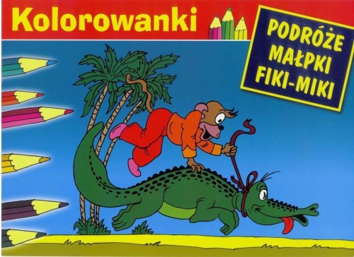 Kolorowanka Podróże małpki Fiki-Miki. Krokodyl