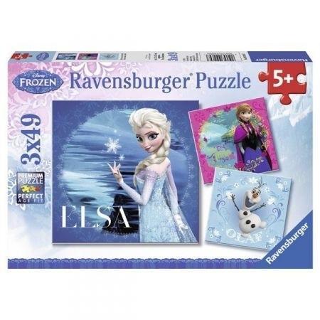 Puzzle 3x49 Frozen Elsa Anna i Olaf, Ravensburger