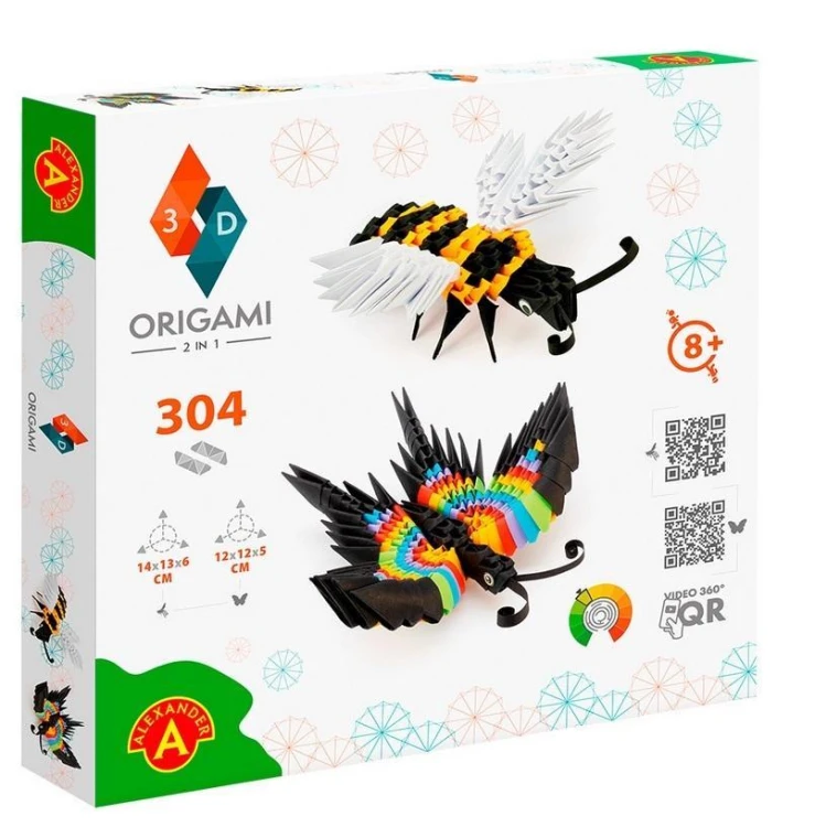 Origami 3D - 2w1 motyl i pszczoła ALEX, Alexander