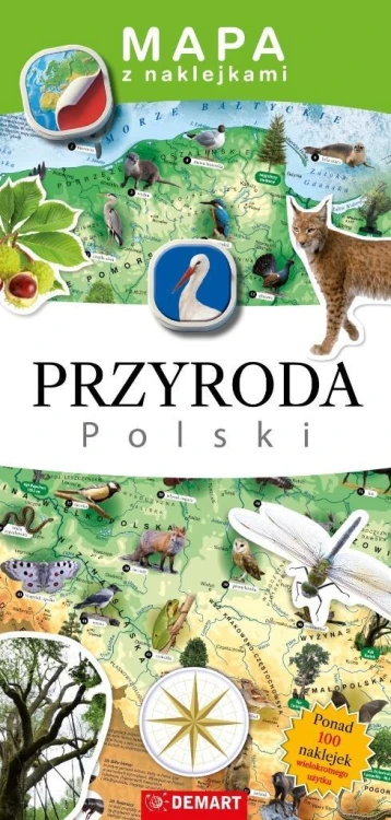 Mapa z naklejkami Przyroda Polski, praca zbiorowa