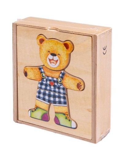 Układanka drewniana Misiek chłopiec, Smily Play