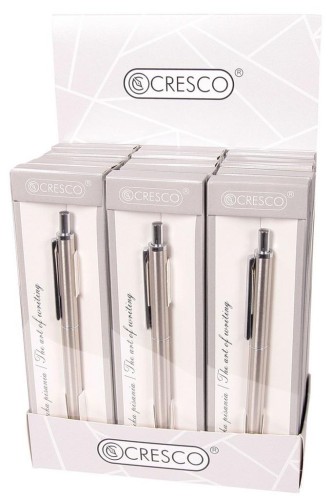 Długopis Reporter stal nierdzewna w etui, Cresco