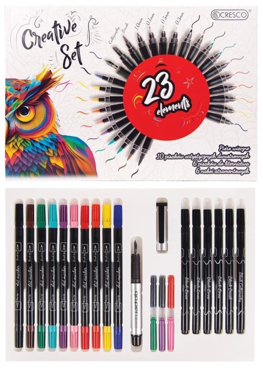 Zestaw kreatywny do kaligrafii 23 elementy, Cresco