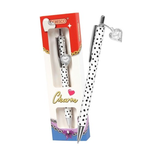 Długopis Charm serce białe w etui, Cresco