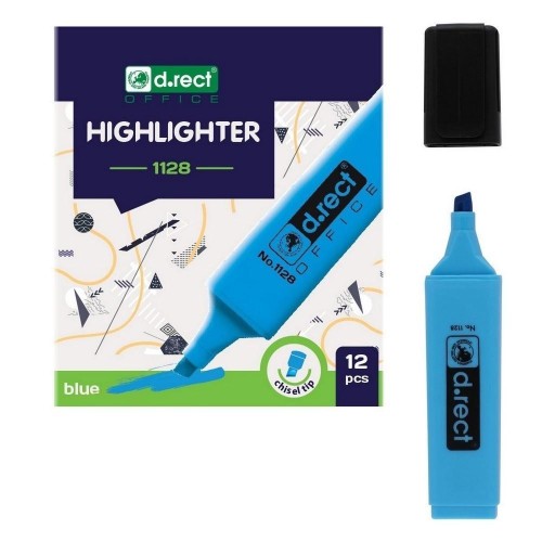 Zakreślacz 1128 niebieski (12szt) D.RECT, LEVIATAN