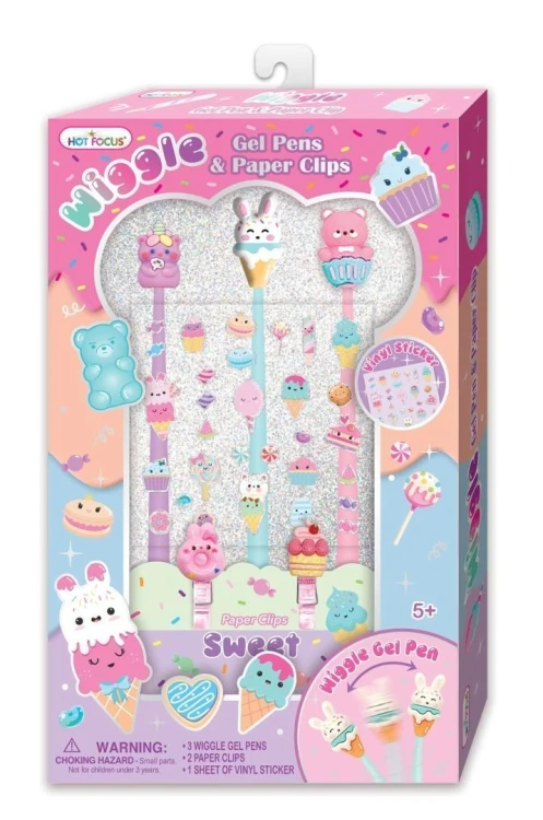 Długopisy żelowe giętkie słodycze, Hot Focus