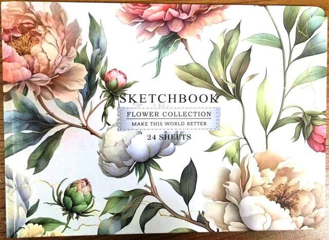 Szkicownik A5/24K gładki Kwiaty jasne, Fresh