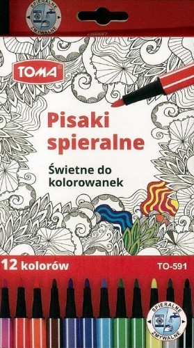 Pisaki zmywalne 12 kolorów TOMA, TOMA