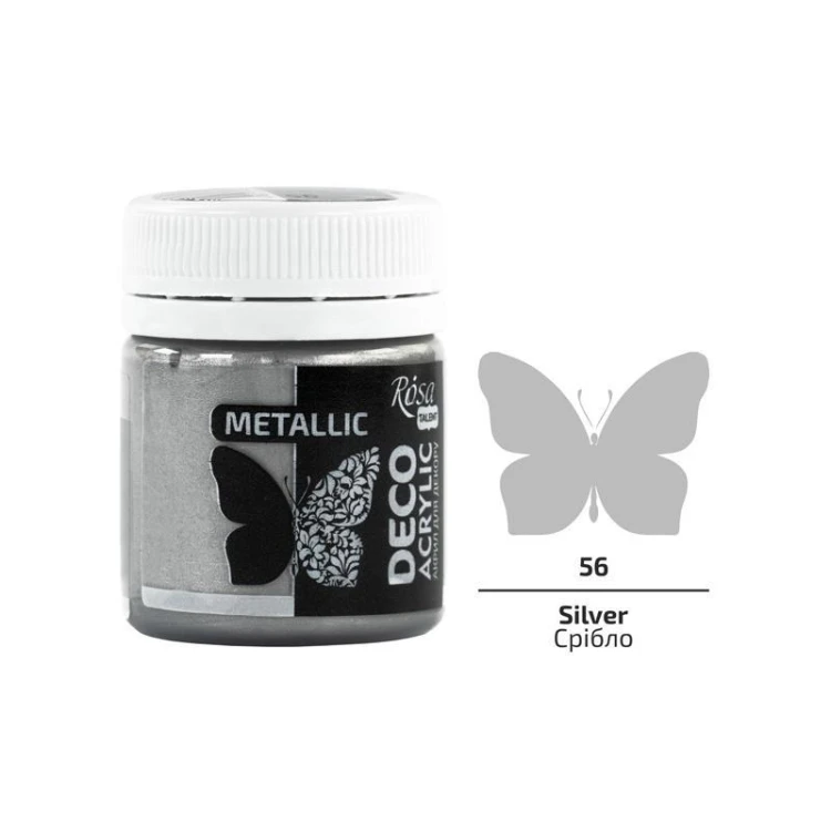 Farba akrylowa metaliczna silver 56 20ml, Rosa