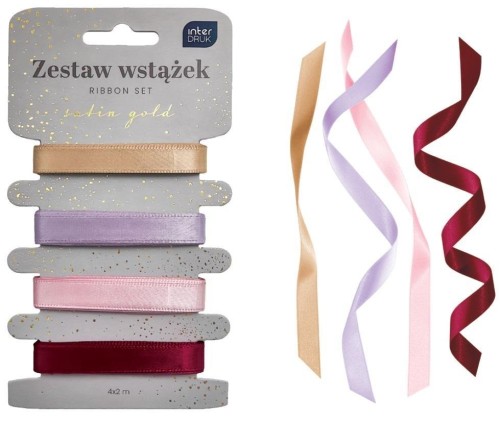 Zestaw wstążek 4x2m Satin Gold, INTERDRUK