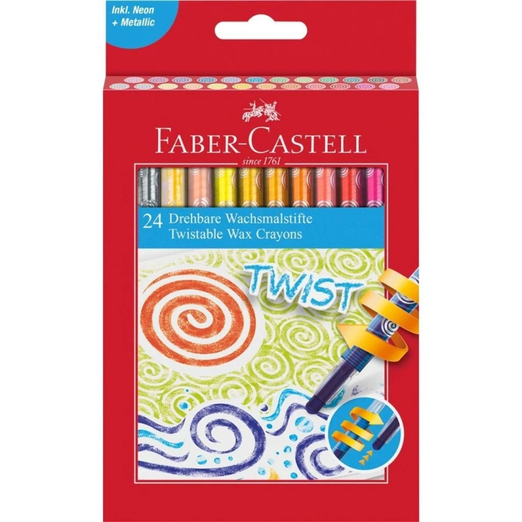 Kredki woskowe wykręcane 24szt, Faber Castell