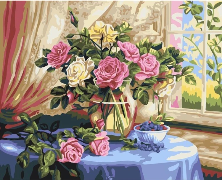 Malowanie po numerach 40x50 Róże, Koh-I-Noor