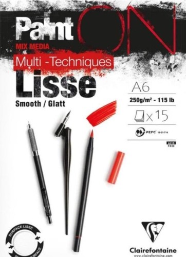 Blok A6 biały gładki 250g 15ark, Clairefontaine