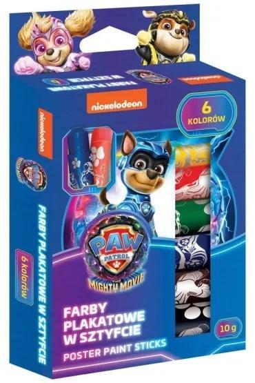 Farby plakatowe w sztyfcie 6kol Psi Patrol