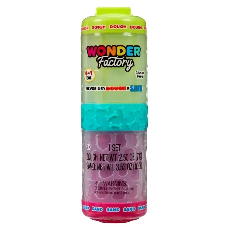 Wonder Factory Never Dry Dough&Sand Green Pink