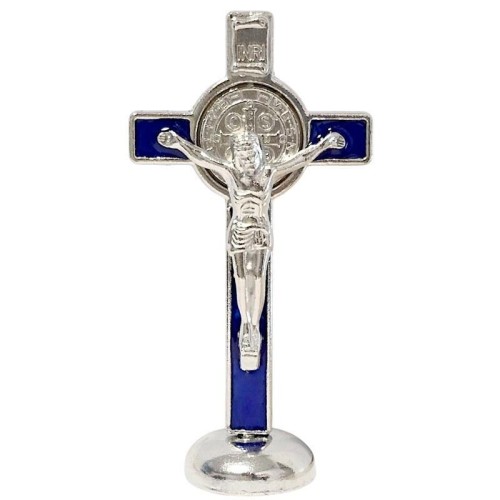 Krzyż stojący niebieski 8cm