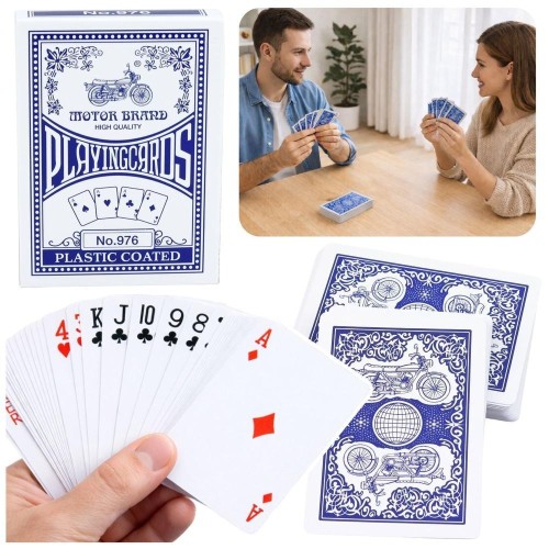 Karty do gry niebieskie 54szt., Leantoys