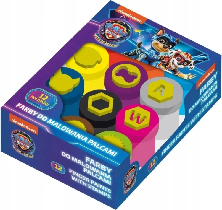 Farby do malowania palcami 12kol Psi Patrol