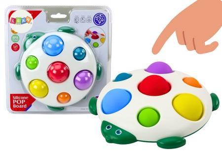 Żółw sensoryczny tablica wypustki Pop-It, Leantoys