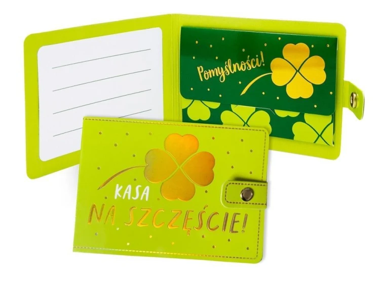 Portfelik Kasa na szczęście koniczyna