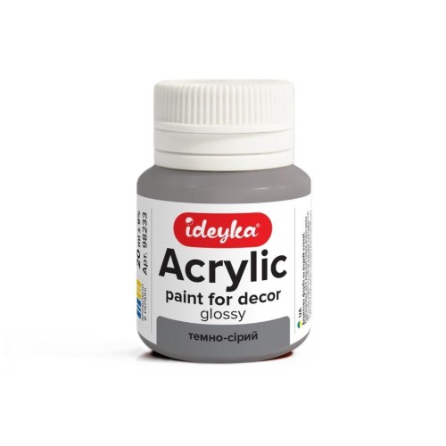 Farba akrylowa ciemnoszara 20ml, Ideyka