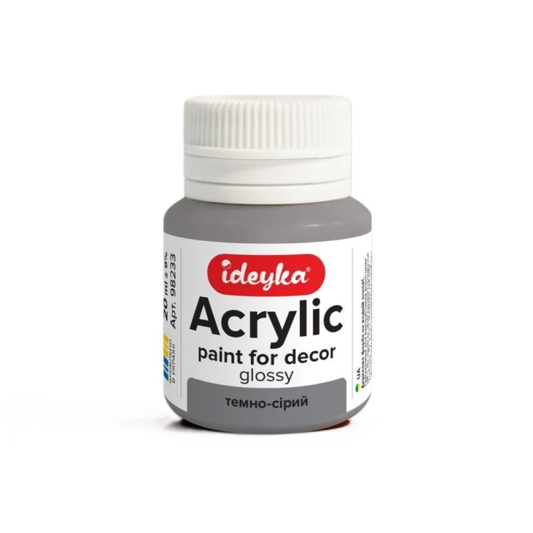 Farba akrylowa ciemnoszara 20ml, Ideyka