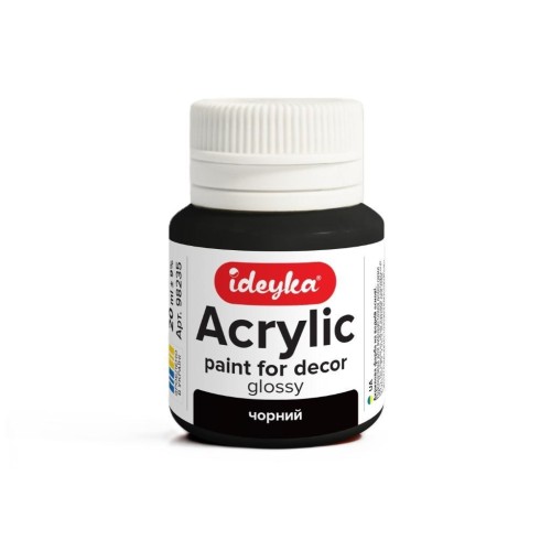 Farba akrylowa czarna 20ml, Ideyka