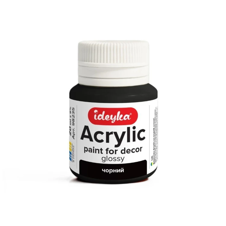 Farba akrylowa czarna 20ml, Ideyka